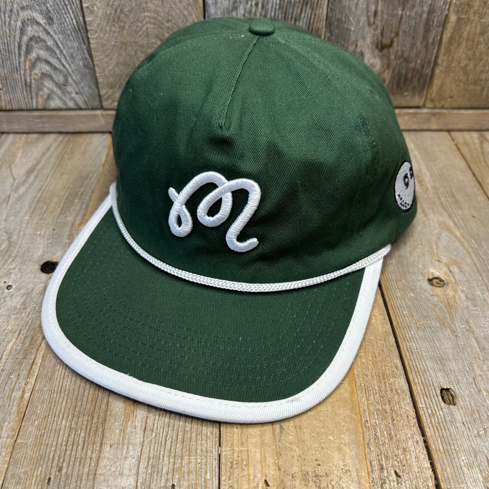 Malbon Golf Green Rope Hat Script M Logo Snapback Adjustable Cap